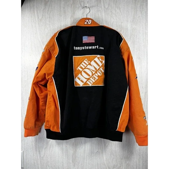 Tony Stewart Jacket Mens 2XL Orange NASCAR Racing Chase Authentics Home Depot